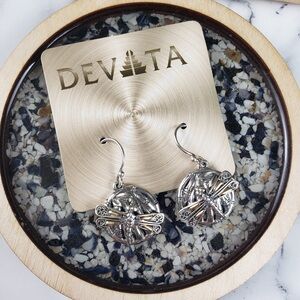 DEVATA Sterling Silver and 18K Gold Dragonfly Earrings
